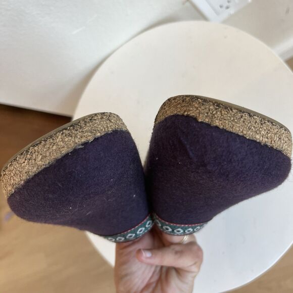Haflinger Wool Cork Grizzly Clog Women’s 39 Purple Slipper Comfort - Picture 8 of 9